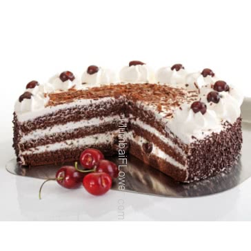 1 Kg. Egg Less  Black Forest Cake.  Please note: This item is not available in small cities / remote locations. 